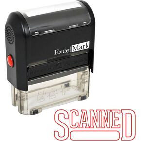 ExcelMark Scanned - Self-Inking Rubber Stamp - A1539 Red Ink