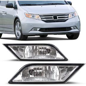 Fog Lights Compatible with HONDA ODYSSEY 2011 2012 2013 Fog Lamps Assembly Replacement Clear Lens OE Style H11-12V55W