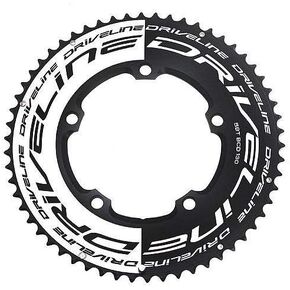 AL7075 Road Bike Bicycle TT Chainring 58T, BCD 130mm, Black and White, ST1554