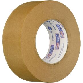 Intertape 9341 1.88in. x 60yds Kraft Paper Flatback Carton Sealing Tape, Natural (12 Pack)