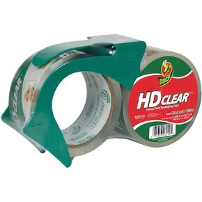 Duck Brand HD Clear Packaging Tape [Clear to the Core]: 1.88 in. x 43 yds. (Clear) / 2-pack +with dispenser