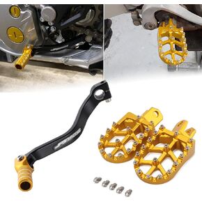Motorcycle Foot Pegs Footpegs Pedal + Gear Shift Lever Shifter For DRZ 400S 2000-2019/2021-2022, DRZ 400SM 2005-2019/2021-2022, RMX250 1989-1996 Dirt Bike GOLD