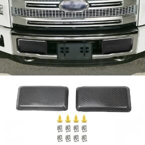 Front Bumper Carbon Fiber Style Guards Pads Inserts End Caps Cover Compatible with 2018-2020 Ford F150,bumper traverse accessories