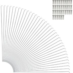 36 Pcs 14G J Bend Bicycle Spokes Silver Steel Bike Spokes with 36 Brass Nipples- 150mm-309mm