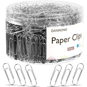 Silver Medium Paper Clips, 750 Pack Paperclips 1.3 Inch (33 mm) Paper Clips Suitable for Office School and Daily Use Also Used for Daily DIY Paper Clip(Silver)