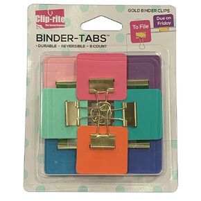 Binder Tabs, Assorted Gold Plated, Pack of 8