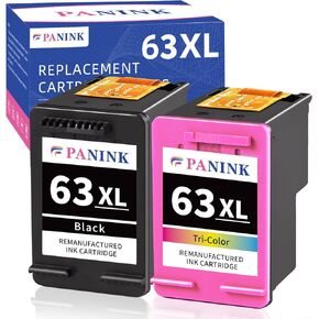Remanufactured Ink Cartridges Replacement for HP Printer Ink 63 XL HP 63 Ink HP63 63XL Ink Cartridges Black Color Combo Pack for 3830 4650 5200 5255 4520 4512 1112 2132 3630 3632 Printer
