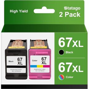 67XL Ink Cartridge Replacement Compatible for HP 67 XL Ink Cartridge for Envy 6055e 6055 6052 6075 Envy Pro 6455e 6455 6475 6452 6458 DeskJet 4155 2755e 2755 4052
