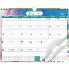 تقويم حائط 2024-2025 - تقويم حائط 2024-2025 من يوليو 2024 إلى ديسمبر 2025، 11.57 بوصة × 14.72 بوصة مع تاريخ جوليان، ورق سميك، غلاف مزدوج السلك in Kuwait