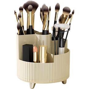 DASITON Large Rotating Makeup Organizer,Capacity Cosmetic Display Case,bathroom counter organizer,Makeup Brush Holder(Black-L)