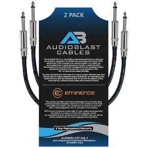 Audioblast - وحدتان - 9 بوصة - HQ-1 - فائق المرونة - مزدوج الحماية (100%) - كابل تصحيح دواسة تأثيرات آلة الجيتار مع مقابس TS مستقيمة مقاس ¼ بوصة (6.35 مم) وأحذية مزدوجة متداخلة in Kuwait