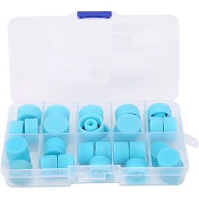 30Pcs R134A Air Conditioning System Seal Caps, 19mm High Side & 15mm Low Side Port Cap, A/C Refrigeration Charging Port Service Cap, Auto AC Valve Dust Cover