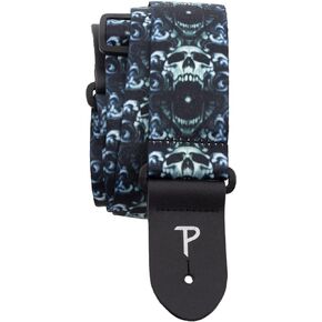 Perri's Leathers Ltd. - Guitar Strap - Polyester - Official Licensing DAVID BOLLT - Screaming Skulls - Adjustable - For Acoustic/Bass/Electric Guitars - Made in Canada (LPCP-8295)