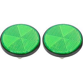 Pair M6x1.0 Green Plastic Universal Screw Mount Reflective Warning Reflector for Motorcycle Bike