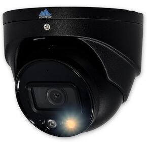Montavue 2K 4MP Turret Security PoE Camera, Full Color Night Vision, Smart Dual Illumination, Built-in Mic, IVS, AI Smart Motion Detection (People/Vehicle), MicroSD Recordable up to 256GB (Black)