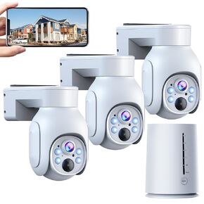 Camcamp 4MP Wireless PTZ Security Camera System, Indoor Outdoor Home Security Camera System, Color Night Vision, 2-Way Audio, Motion Detection Alarm, IP66 Waterproof, 2.4G WiFi in Kuwait