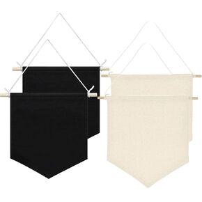 4Pcs Wall Display Banners Blank Wall Canvas Banner Enamel Pin Wall Display Banners Wall Display Banner, Enamel Pin Banners for Display Badge, Buttons, Lapel Collections