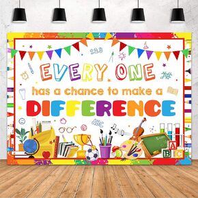 MEHOFOND 7x5ft Welcome Back to School Backdrop Motivational Classroom Banner Decorations Positive Backdrop for Educational Teachers Students First Day of School Party Supplies for School Wall Decor