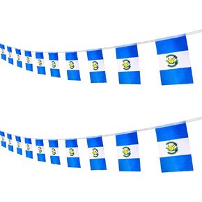 Guatemala Guatemalan String Banner Flag,16 ft 20 Mini Flags String, 5.5 x 8.2 Inch String Flag Banner, Indoor and Outdoor Party Decorations.