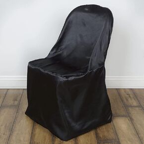 Sparkles Make It Special Leading Linens 100 pc Satin Folding Chair Covers - Wedding Reception Banquet Party Restaurant - White