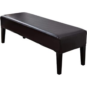 Balana Stretch PU Leather Dining Room Bench Covers,Soft Stretch Waterproof Chair Bench Cover,Oilproof Removable Bench Slipcover Washable Bench Seat Protector Cover