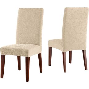 Surefit Stretch Jacquard Damask Dining Chair, Oyster