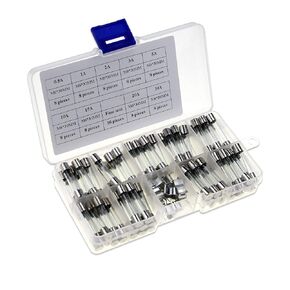 72pcs 6x30mm 0.5A,1A,2A,3A,5A,10A,15A,20A,30A Fast-Blow Glass Fuses Quick Blow Car Glass Tube Fuses Assorted Kit Amp and 10pcs Fuse seat