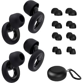 Plus Ear Plugs Noise Cancelling 2 Sets, Soft Silicone Ear Plugs for Sleeping, Noise Sensitivity, Reusable Concerts Ear Plugs Hearing Protection 30dB - 8 Pairs Ear Tips in XS/S/M/L - Gold