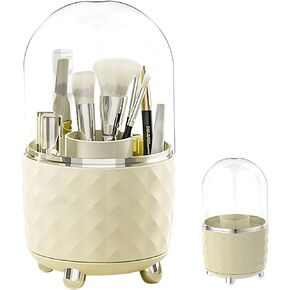DASITON 360°Rotating Makeup Organizer,Makeup Brush Holder,Spinning Bathroom Organizer Countertop,Lipsticks,Jewelry,Nail Care,Cosmetic Holder,Make Up Organizers and Storage for Bedroom(Clear)