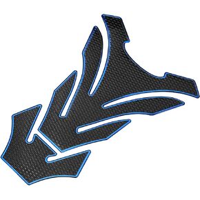 Universal 3D Motorcycle Gas Tank Decal 7.87''x5.31'' Gas Tank Protector Sticker Tank Pad Protector Sticker PVC Rubber Black Blue