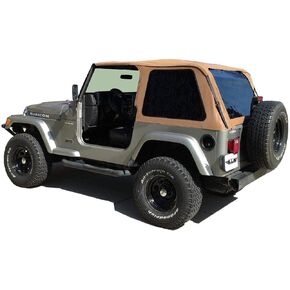 RAMPAGE PRODUCTS Complete Soft Top for Jeep Wrangler TJ | Tinted Windows, Includes Frame & Hardware, Vinyl, Spice Denim | 68817 | Fits 1997-2006 Jeep Wrangler TJ with Full Steel Doors