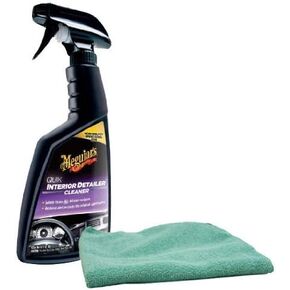 Meguiar's Quik Interior Detailer Spray (16 oz) Bundled with a Microfiber Cloth (2 Items)