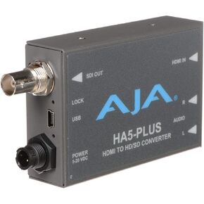 Aja HA5-Plus HDMI to 3G-SDI Mini-Converter, Supports 8 Ch of HDMI Embedded Audio