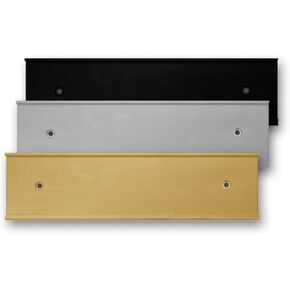 8 x 2 Wall or Door Nameplate Holder with Clear Plastic Insert - Pack of 10 (Black)