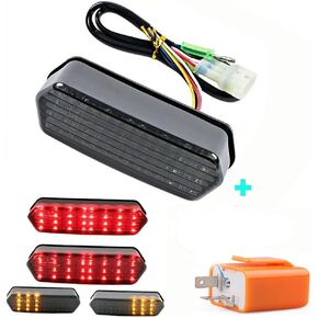 Yibid LED Integrated Tail Light Replacement for Honda Grom MSX 125 Motorcycle 2014-19, Brake Indicator Sequential Lights for MSX125/SF CBR650F CTX700 CTX700N, Smoke len with 1pcs 2-Pin Flasher Relay