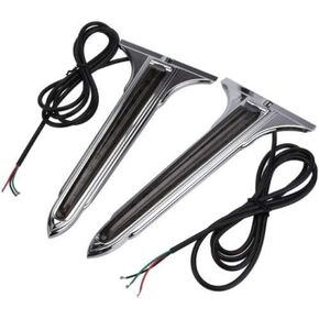 Eagle Lights Saddle-Lights LED Chrome Saddlebag Accent Lights with Red Lens for Electra Glide, Road Glide, Road King and Street Glide Models