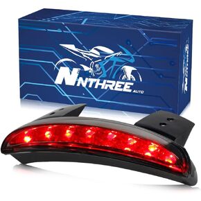 NTHREEAUTO Motorcycle Chopped Rear Fender Edge LED Brake Tail Light Integrated Turn Signals Compatible with Harley Sportster XL883N XL1200N XL1200V XL1200X (Diffused Light)
