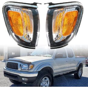 1 Pair of Park Signal Corner Marker Lights with Black Trim Replacement for 2001-2004 Tacoma Pickup Truck 8162004090C0 8161004090C0 TO2521162 TO2520162