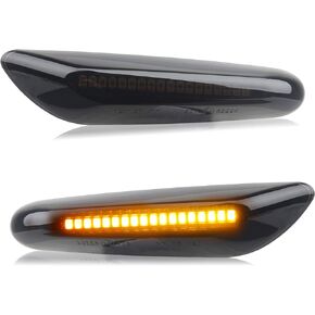 RUXIFEY LED علامة جانبية بدوره أضواء الإشارة عدسة مدخنة متوافقة مع BMW E90 E91 E92 E93 E46 E53 X3 E83 X 1 E84 E81 E82 E87 E88