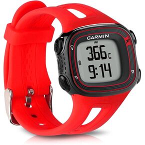 kwmobile Strap Compatible with Garmin Forerunner 10/15 (L Size model) Strap - Replacement Silicone Watch Band - Black