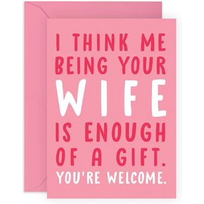 CENTRAL 23 Husband Birthday Card from Wife - Husband Valentines Day Card Funny - Anniversary Cards for Him - Funny Birthday Card For Men - Prank Gag Joke - Comes With Fun Stickers