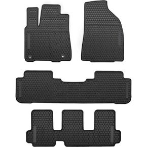 Car Floor Mats Custom Fit for Toyota Highlander 2014-2019 Black Rubber Auto Liner Mats All Weather Protection Heavy Duty Odorless