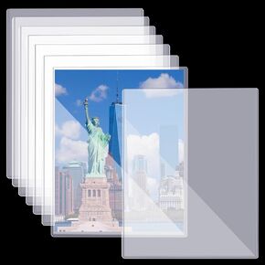8 1/2" x 11" Rigid Print Protectors Clear Sheet Protectors Hard Plastic Paper Page Magazine Protectors for Collectors Rigid Top Loaders Document Holder Birth Certificate Protector（8 Pcs ）