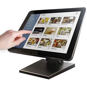 15-Inch Capacitive LED Backlit Multi-Touch Monitor, True Flat Seamless Design Touchscreen with Metal POS Stand, for Office, POS, Retail, Restaurant, Bar, Gym, Warehouse