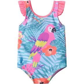 Girls One Piece Swimsuits Toddler Bathing Suit Cute Floral Sport Beach Swimwear for 3-10 Years