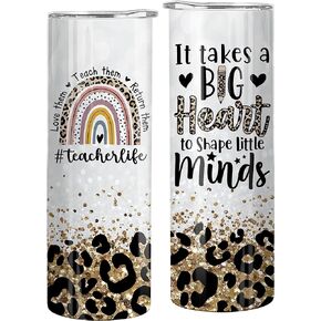 Blue Skinny Tumbler Teacher Appreciation Gifts - Thank You Teacher Life Birthday, Retirement, Appreciation Week Gifts, Christmas Women, Men - 20 Oz Insulated Cup