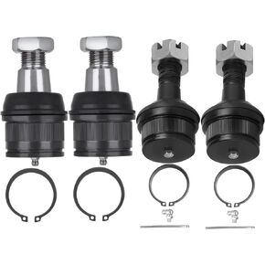 SCITOO 4pcs Front Suspension Kit Lower Upper Ball Joint Fit 1994-1999 For Dodge Ram 2500 3500 4WD Ram 3500 RWD 2000-2005 For Ford Excursion 4WD 1999-2019 For F-250 Super Duty 4WD