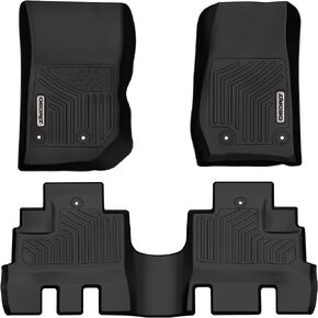 OEDRO Floor Mats for 2021-2024 Jeep Wrangler 4XE Hybrid 4-Door, Black TPE All Weather Guard Includes Front & Rear Full Set Liners