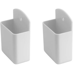 Remote Control Holder Wall Mount Media Controller Organizer Box for Office Bedroom Parlor Pack of 2 (White)