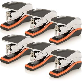 Swingline Stapler, Half Strip Desktop Stapler, 40 Sheet Capacity, Low Force, Compact Size, Office, Desk, Optima 40, Orange/Silver/Black, 6 Pack (87842) (S7087842-CS)